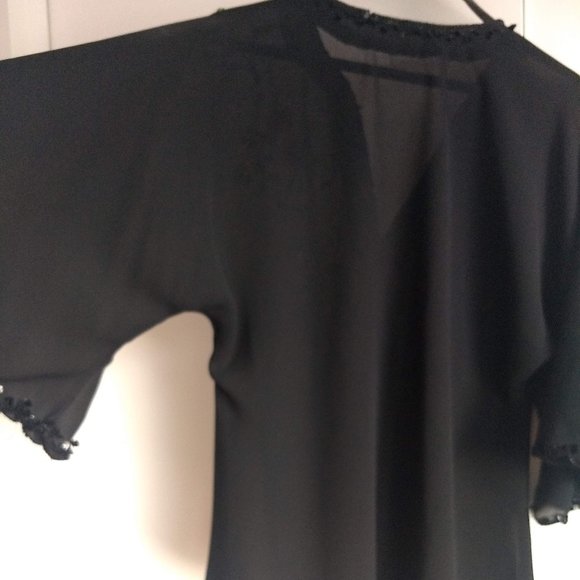 vintage 80s sequin beaded sheer floral top EUC - Picture 5 of 14